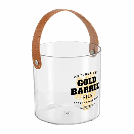 Leather-Strap Clear Drink Buckets - Custom Flying Discs