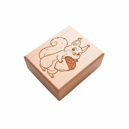 Square Wood Rubber Stamps - Custom Flying Discs