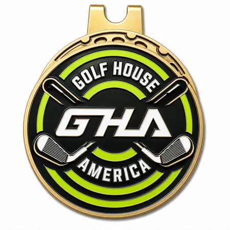 Soft Enamel Golf Ball Marker with Hat Clips - Custom Flying Discs