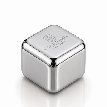 Silver Stainless Steel Ice Cubes - Custom Flying Discs