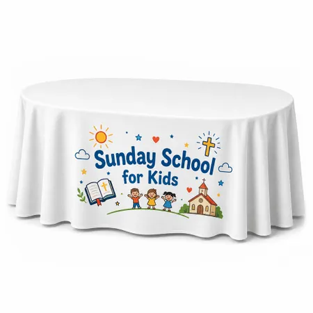 Custom Oval Table Covers - Custom Flying Discs