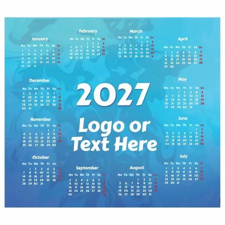 Light Blue Calendar Mouse Pad - Custom Flying Discs