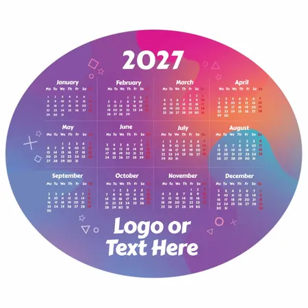 Colorful Gradient Calendar Mouse Pad - Custom Flying Discs