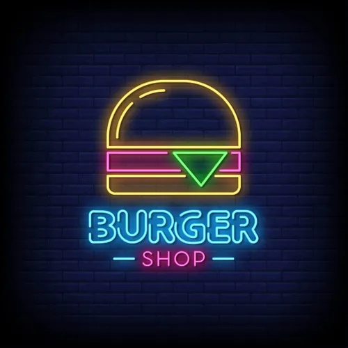 Burger Shop Neon Sign - Custom Flying Discs
