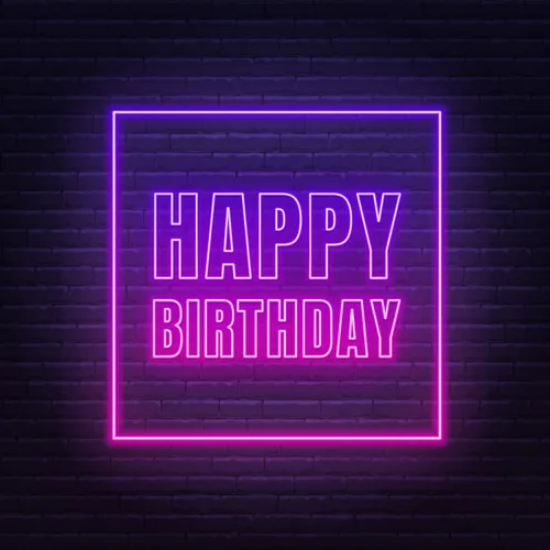 Happy Birthday Framed Neon Sign - Custom Flying Discs