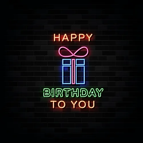 Happy Birthday To You with Gift Neon Sign - Custom Flying Discs