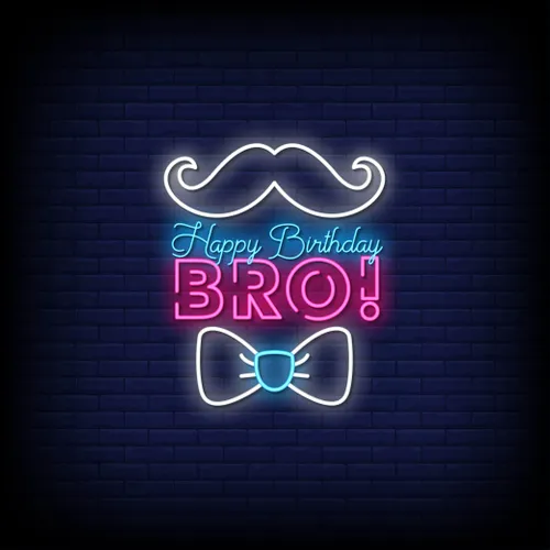 Happy Birthday Bro Neon Sign - Custom Flying Discs