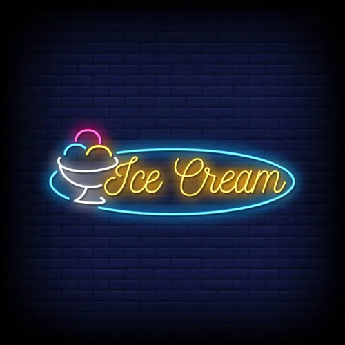 Ice Cream Shop Neon Sign - Custom Flying Discs