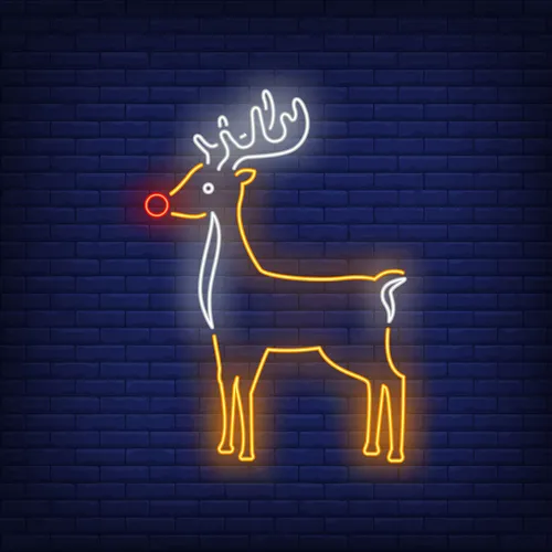 Cute Reindeer Neon Sign - Custom Flying Discs