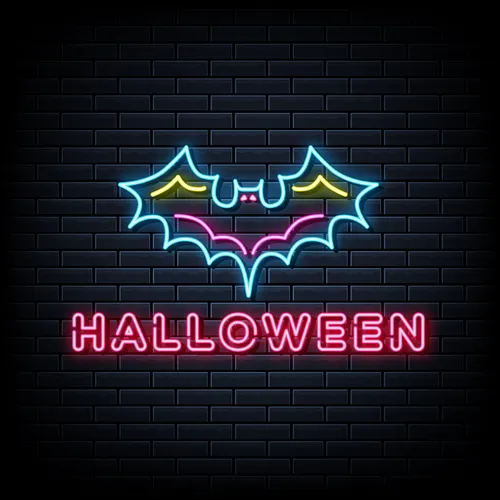 Halloween Neon Sign with Bat - Custom Flying Discs