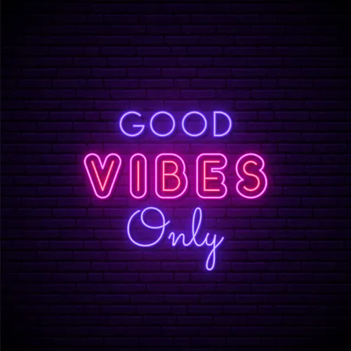 Pink & Purple Good Vibes Only Neon Sign - Custom Flying Discs
