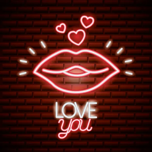 Lips with Love You Neon Sign - Custom Flying Discs