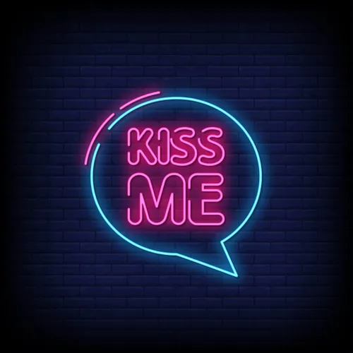 Kiss Me Neon Sign - Custom Flying Discs