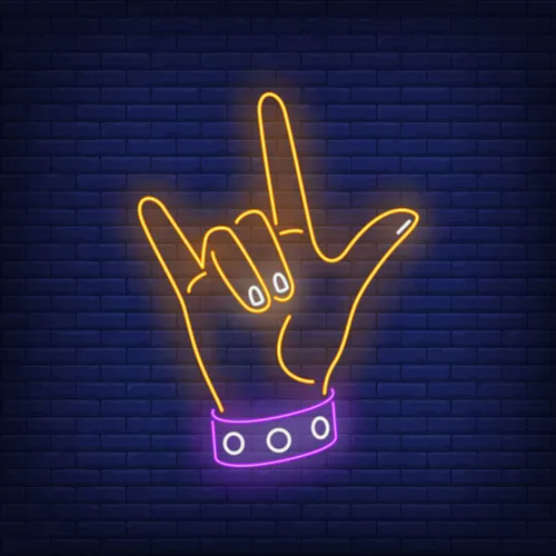 Rock Gesture Neon Sign - Custom Flying Discs