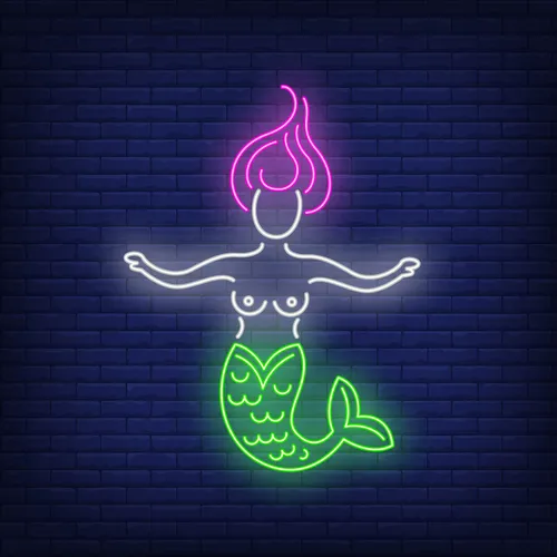 Mermaid Neon Sign - Custom Flying Discs
