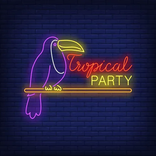 Tropical Party Neon Sign - Custom Flying Discs