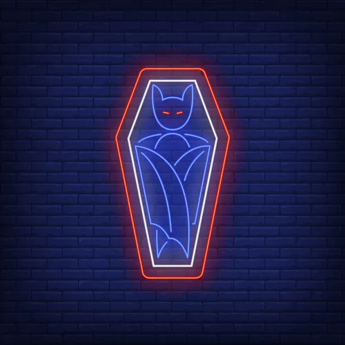 Vampire Coffin Neon Sign - Custom Flying Discs