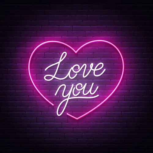 Pink Love You Neon Sign - Custom Flying Discs