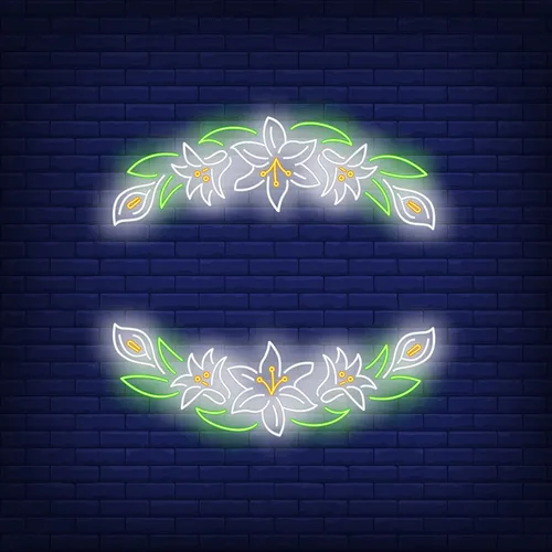 White Flower Neon Sign - Custom Flying Discs