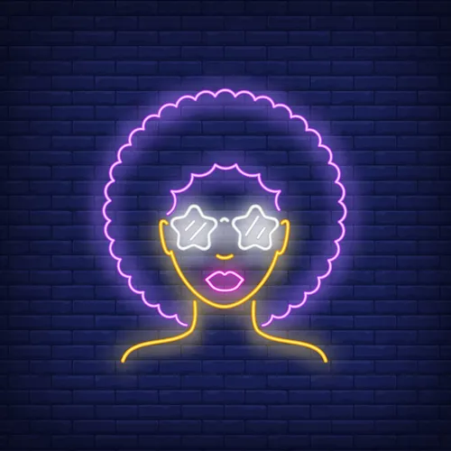 Afro Retro Girl Neon Sign - Custom Flying Discs