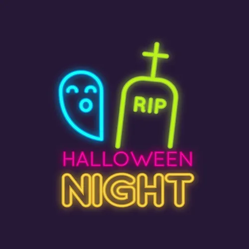 RIP Ghost Halloween Night Neon Sign - Custom Flying Discs