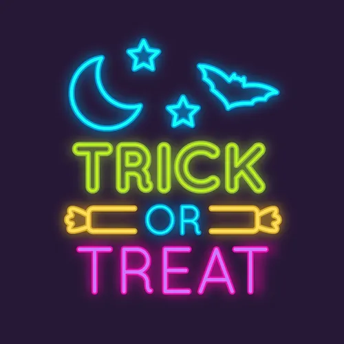 Trick Or Treat Neon Sign - Custom Flying Discs