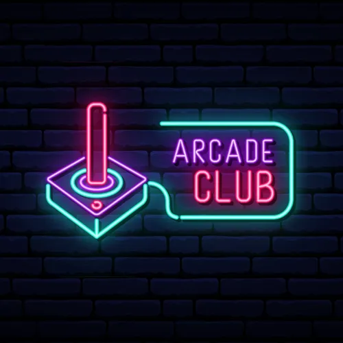 Retro Joystick Arcade Club Neon Sign - Custom Flying Discs
