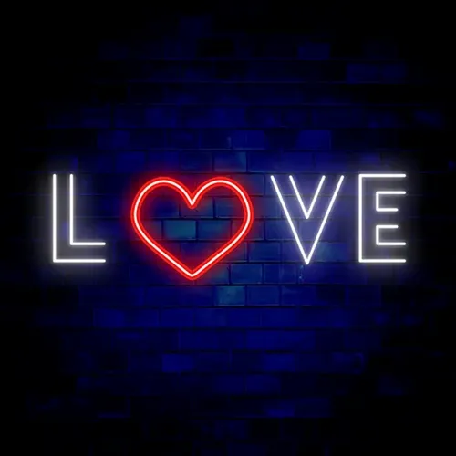 Love Heart Neon Sign - Custom Flying Discs