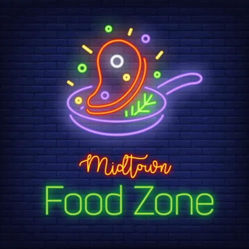 Midtown Food Zone Neon Sign - Custom Flying Discs