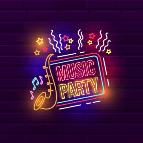 Music Party Neon Sign - Custom Flying Discs