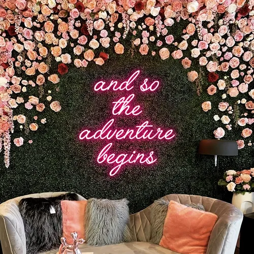 And So The Adventure Begins Neon Sign - Custom Flying Discs