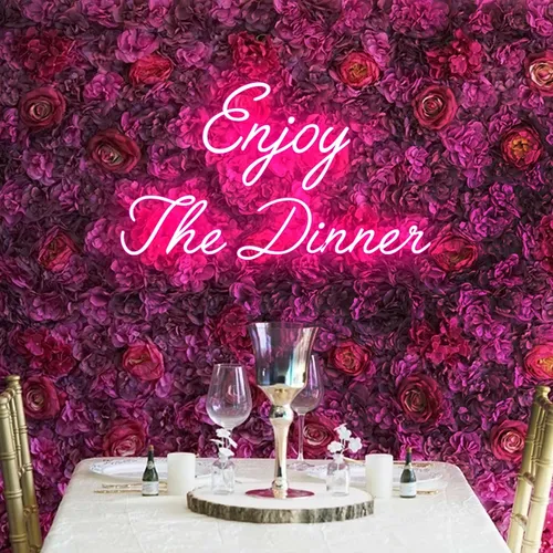Enjoy The Dinner Neon Sign - Custom Flying Discs