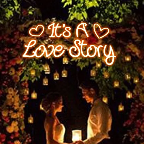 It's A Love Story Neon Sign - Custom Flying Discs