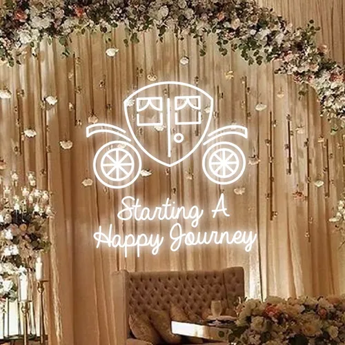 Starting A Happy Journey Neon Sign - Custom Flying Discs