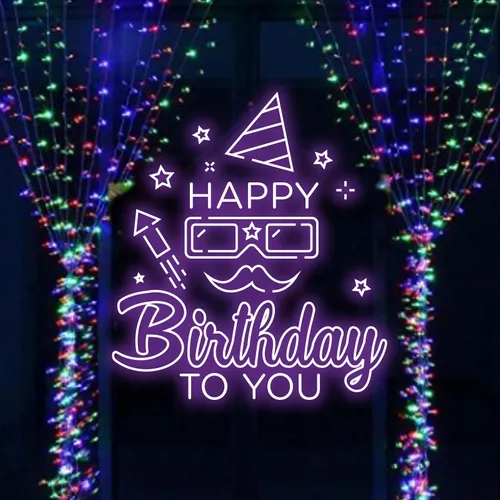 Happy Birthday Goggles  Neon Sign - Custom Flying Discs