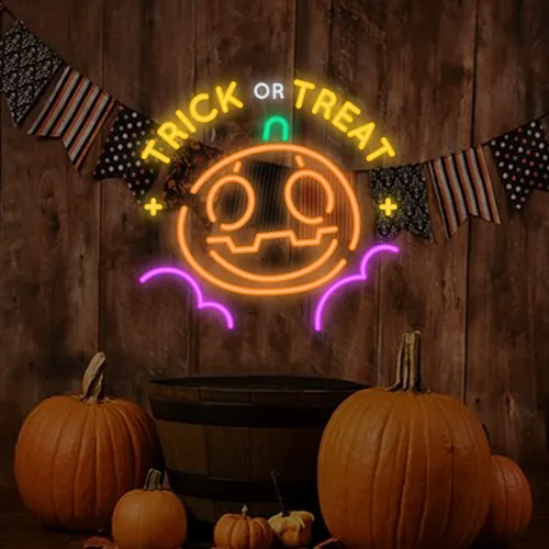 Trick or Treat Neon Sign - Custom Flying Discs