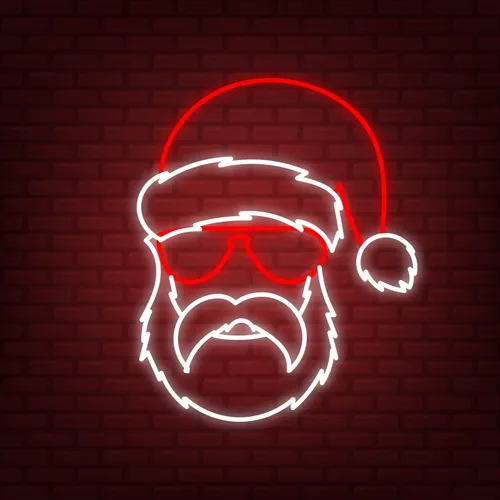 Hipster Santa Neon Sign - Custom Flying Discs