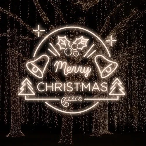 Merry Christmas Bell and Tree Neon Sign - Custom Flying Discs