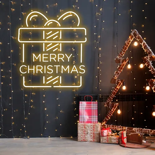 Merry Christmas Gift Neon Sign - Custom Flying Discs