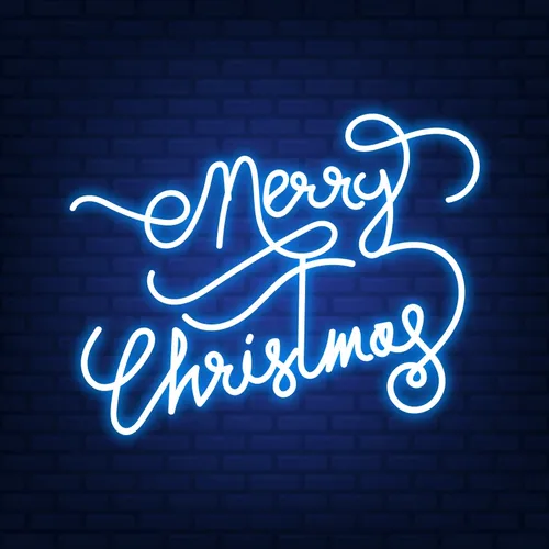 Merry Christmas Handwriting Neon Sign - Custom Flying Discs