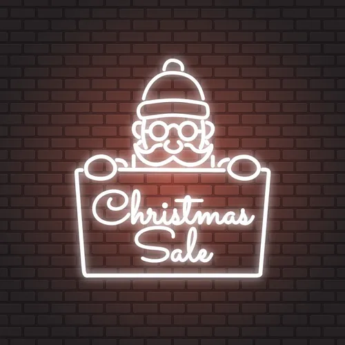 Christmas Sale Santa Neon Sign - Custom Flying Discs