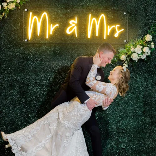 Mr & Mrs Neon Sign - Custom Flying Discs