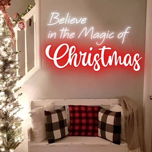 Believe in the Magic of Christmas Neon Sign - Custom Flying Discs
