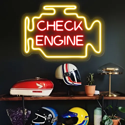 Check Engine Neon Sign - Custom Flying Discs