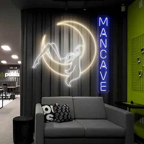 Moon Woman Mancave Neon Sign - Custom Flying Discs
