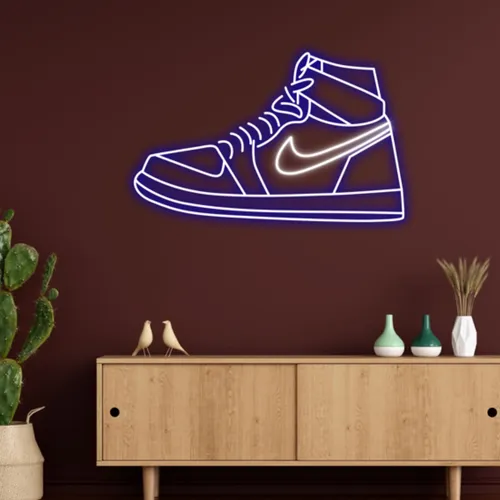Sneaker Blue White Neon Sign - Custom Flying Discs