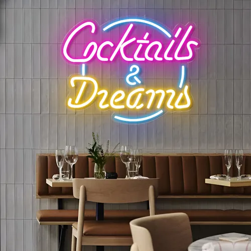 Cocktails and Dreams LED Neon Sign - Custom Flying Discs