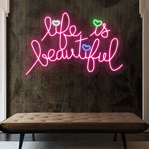 Life Is Beautiful Neon Sign - Custom Flying Discs