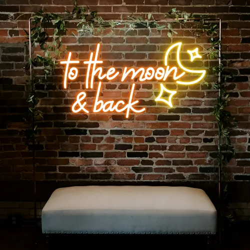 To the Moon and Back Neon Sign - Custom Flying Discs