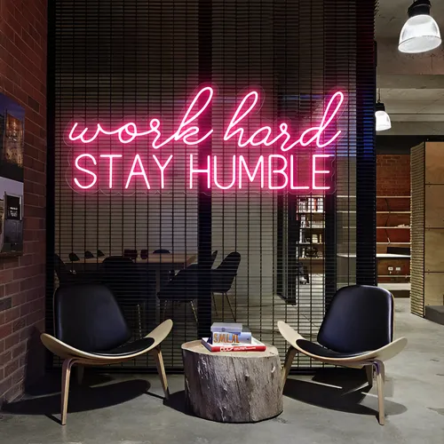 Work Hard Stay Humble Neon Sign - Custom Flying Discs